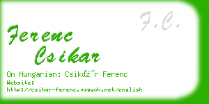 ferenc csikar business card